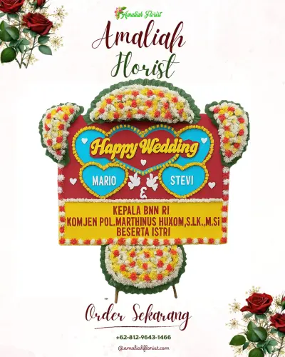 Karangan Papan Bunga Pernikahan di Sukolilo Baru